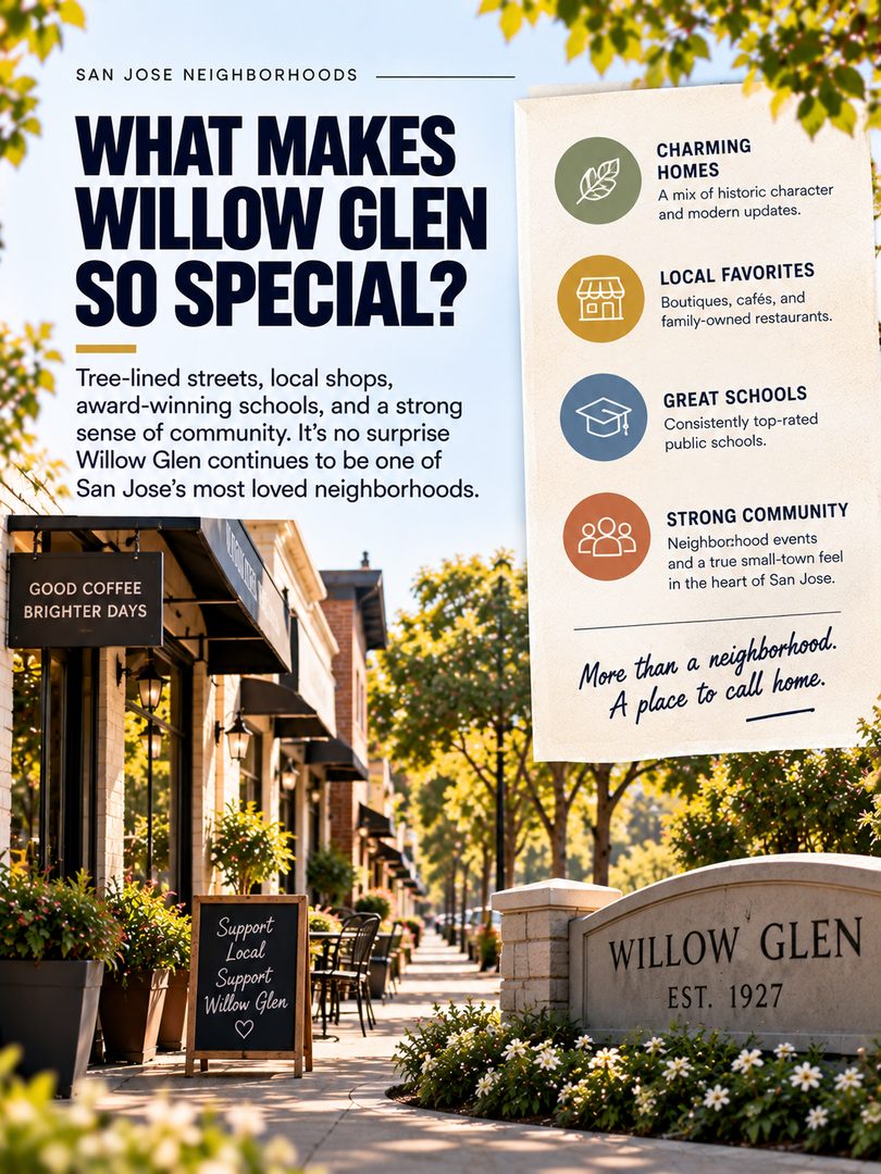 Willow Glen wasn’t always part of San Jose. 👀
Before the tree-lined streets, local shops, and homes we know today, Willow Glen had orchards, fought a proposed railroad route, and even operated as its own town from 1927 to 1936.
There’s a lot more history behind this San Jose neighborhood than you might expect.
Which San Jose neighborhood should I explore next?
#WillowGlen #WillowGlenSanJose #SanJose #SanJoseCA #SanJoseNeighborhoods #SouthBay #SouthBayLiving #SiliconValley #SanJoseRealEstate #BayAreaRealEstate
