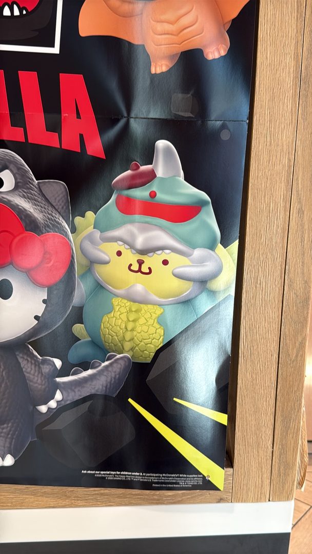 Macdonald's Happy Meal - Hello Kitty Godzilla
1. Castro Valley Macdonald has #3 Mothra & #7 Rodon.
2. Hayward Macdonald has #3 Mothra & #4Gigan
Looking for #1