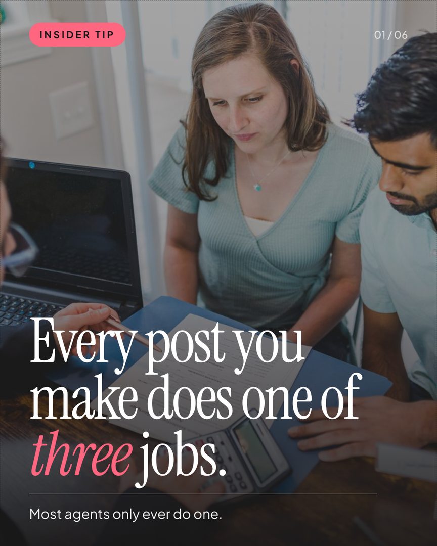 Look back at your last 10 posts. Odds are 8 do the same job.

Every post does one of three things: helps new people find you, shows who you are, or keeps you top of mind with people who already know you.

Agents who grow do all three on purpose.
Save this and check your mix. 

Catchouse | Get cited. Get found. Get chosen
Create your free profile: https://catchouse.com/for-agents