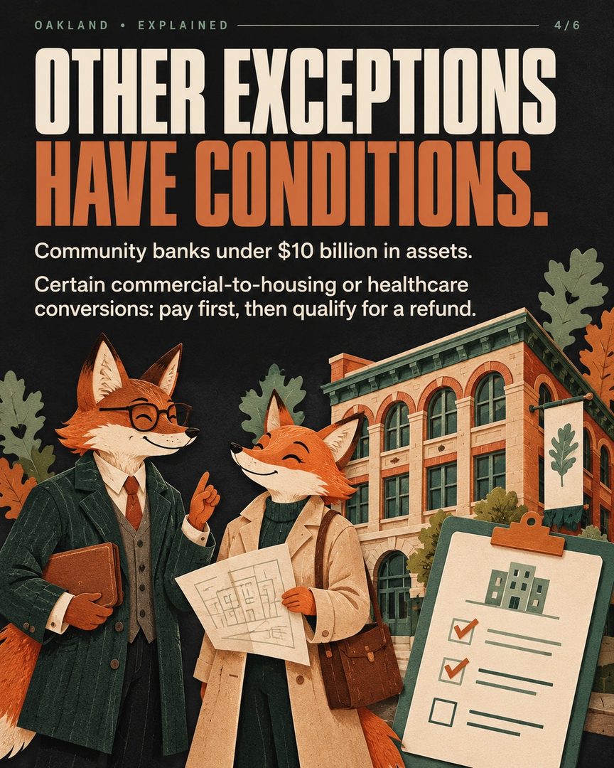 Oakland’s Measure FF is about who qualifies for a foreclosure-related transfer-tax exception.

It would keep existing tax rates while narrowing the general foreclosure exception. One proposed exception depends on BOTH the property and the recipient: four or fewer residential units transferred to a natural person or family trust.

Other exceptions have their own conditions. The measure would also let City Council amend the foreclosure-related exceptions by ordinance.

This is a proposal on the November 3, 2026 ballot. If approved by a majority, it would take effect January 1, 2027.

My view: before calling an Oakland investment a deal, understand the property, ownership structure, transaction and costs. A headline cannot do that work for you.

Save this checklist before evaluating a foreclosure purchase. This is a neutral explainer, not a voting recommendation.

Oliver Davis
French-American real estate agent
Fast Real Estate / eXp Realty
English + français • DRE #01996487

#OaklandRealEstate #OaklandCalifornia #EastBayRealEstate #RentalProperty #RealEstateInvesting #OliverDavis