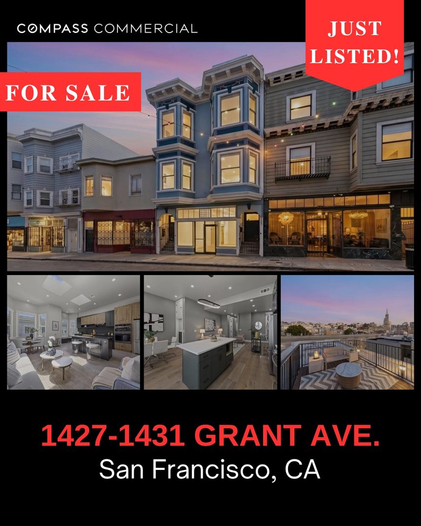 I am excited to bring to market one of the most compelling mixed-use investment opportunities currently available in San Francisco.

1427–1431 Grant Avenue is a fully vacant, four-unit mixed-use property that has undergone an extensive $1.2M+ down-to-the-studs renovation. The asset offers a rare combination of location, quality, flexibility, and immediate income potential.

Why this opportunity stands out:

• Delivered fully vacant
• Condo-quality residential finishes throughout
• New building systems, roof, windows, plumbing, and electrical
• Ground-floor retail frontage on iconic Grant Avenue
• Rooftop deck with sweeping views of Coit Tower, Telegraph Hill, and the Transamerica Pyramid
• Garage parking for up to three vehicles
• Scheduled NOI: $202,462
• Cap Rate: 5.33%

In a market where turnkey assets are increasingly difficult to find, this offering provides investors and owner-users the opportunity to acquire a best-in-class property in one of San Francisco's most iconic neighborhoods.

For more details or a private tour, please reach out directly.

Hanna John Azar @azarrealtygroup 
Broker Associate | Compass Commercial
415.875.0177
hannajohn.azar@compass.com

#SanFrancisco #BayArea #Multifamily #CRE