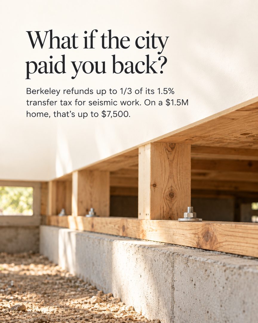 🏡✨ Thinking about selling your Berkeley home in 2026?

Before you put up that For Sale sign, there are a few things worth knowing. 👀

⚡ **Home Energy Score requirements**
🏠 **Potential seismic retrofit tax refunds**
🔧 **Sewer lateral inspections**

A little preparation now could save you thousands 💰—and a few unexpected headaches later.

💭 But here's a question: **Would knowing exactly what to expect make selling feel a little easier?**

That's where having the right plan makes all the difference. 🔑

📍 If selling has been on your mind, let's talk through what your Berkeley home might need before it hits the market.

☕ No pressure. No sales pitch. Just helpful, local insight.

💬 **DM me “BERKELEY”** and let's start the conversation!

#BerkeleyRealEstate #BerkeleyHomes #Berkeleyreal estate agent #HomeSellingTips #EastBayRealEstate #OliverDavisRealEstate