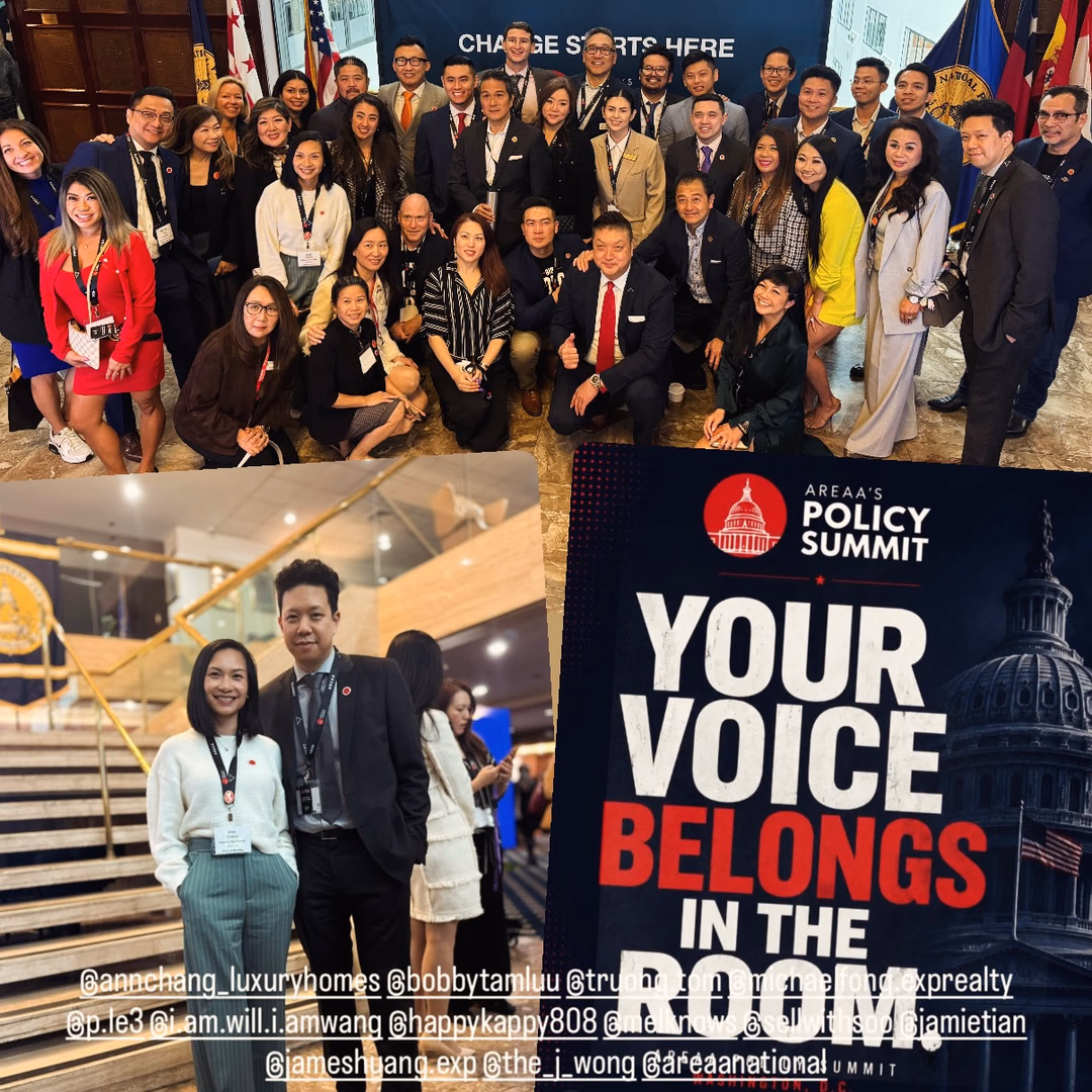 Just wrapped up my 3rd AREAA Policy Summit in Washington, D.C. — two impactful and meaningful days focused on advancing homeownership opportunities and real estate advocacy for the Asian American and Pacific Islander community.

As a Bay Area REALTOR® and community leader, it was an honor to meet with the offices of Kevin Mullin, Sam Liccardo, Nancy Pelosi, Adam Schiff, and Alex Padilla on Capitol Hill to advocate for AREAA’s Three-Point Plan focused on housing affordability, sustainable homeownership, and equal access to opportunities through real estate.

Real estate is more than buying and selling homes — it’s about creating stability, building generational wealth, and changing lives through homeownership advocacy and community empowerment.

#AREAA #LanguageAccess #Homeownership #HousingAffordability #generationalwealthbuilding