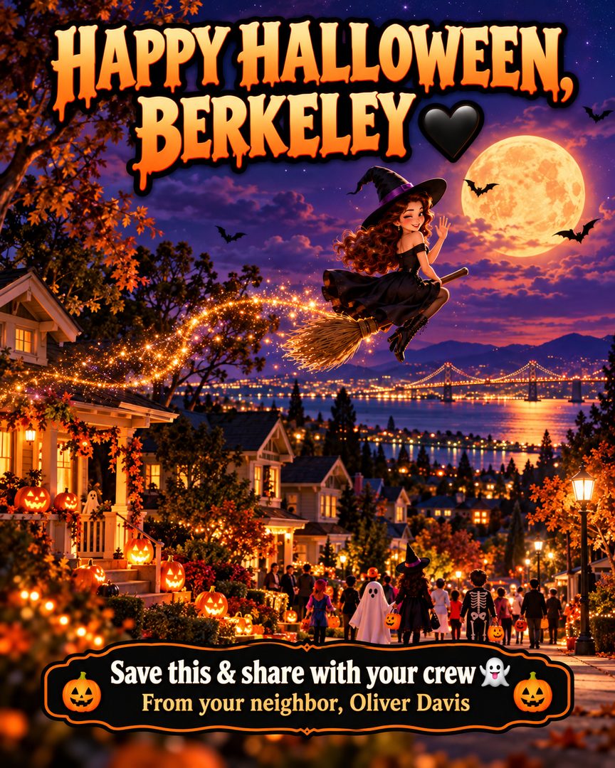 ๐งโโ๏ธ Where to go for Halloween in NW Berkeley 2026, Part 2 ๐
Still looking for Halloween plans? Hereโs what to do in Berkeley on Halloween weekend, Oct 30โ31, with something for adults, dog owners and families:
๐ธ PUNK or Treat, Fri 10/30, 7 PM
Gilman Brewing, 912 Gilman St. All-ages Halloween punk show. $15, wear your costume!
๐พ Halloween Howl Dog Parade & Costume Contest, Sat 10/31, 10 AMโ12 PM
James Kenney Park, 1720 8th St. $5, register ahead. Prizes for scariest, cutest, most creative & best dog-owner duo!
๐ฌ Halloween Festival & Trick-or-Treat on Fourth Street, Sat 10/31, 3โ5 PM
Trick-or-treat at 80+ shops, plus a magic show & face painting. FREE!
Missed Part 1? Check our last post for the Oct 23โ24 Halloween market, Howl-O-Ween Pawty & Floating Pumpkin Patch ๐ป
๐ Save this Berkeley Halloween guide
๐ค Share with your Halloween crew
Happy Halloween from your neighbor, Oliver Davis!
#berkeleyhalloween #halloweenberkeley #thingstodoinberkeley #berkeleyevents #halloweenevents2026 #trickortreat #trickortreat #eastbayhalloween #bayareahalloween #halloweennearme #dogcostumecontest #familyfriendlyberkeley #berkeley #fourthstreetberkeley #oliverdavisreal estate agent