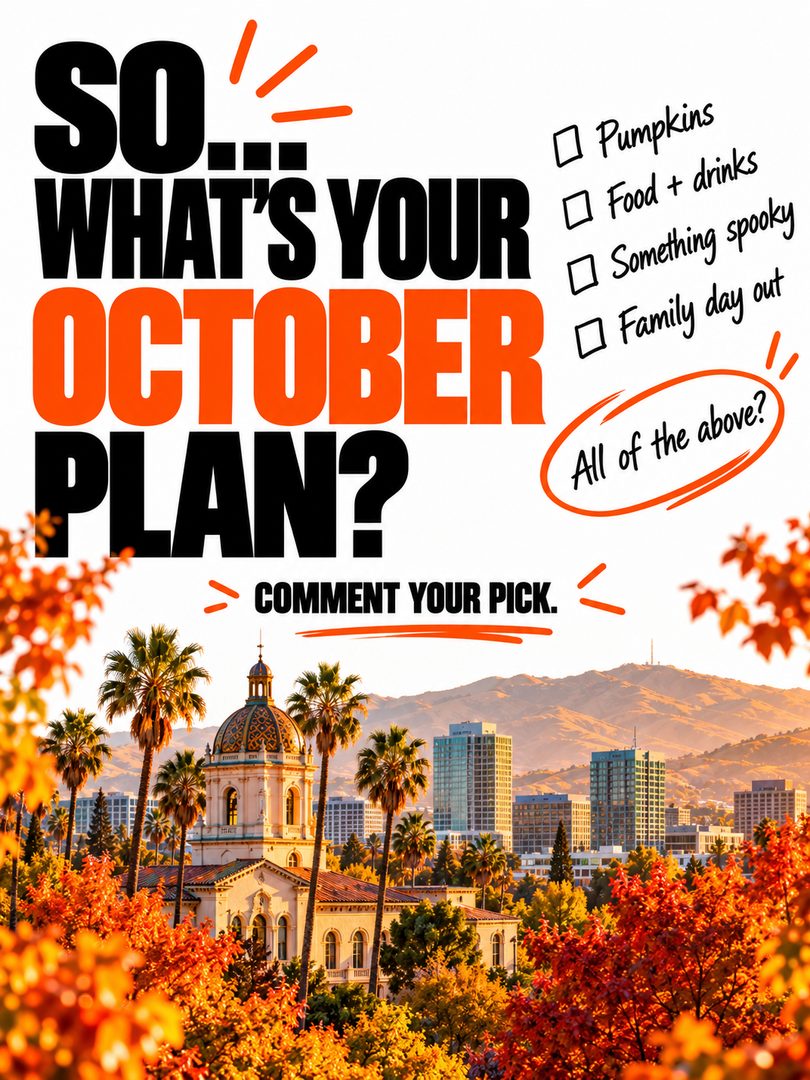 October in San Jose + the South Bay is packed 🍂🎃
If you’re looking for things to do this month, save this list for fall festivals, family-friendly events, Halloween activities, local food, and a few fun weekend plans around San Jose, Los Gatos, Mountain View, and Santana Row.
A few October picks:
Glass Pumpkin Festival at Santana Row
Oktoberfest at San Pedro Square
Pumpkins in the Park at Discovery Meadow
St. Mary’s Country Fair in Los Gatos
Spooky Times at Deer Hollow Farm
Pumpkin Picasso at Santana Row
Trick-or-Treat the Row
Which one are you adding to your October plans?
Save this carousel for later and send it to someone who needs weekend ideas.
