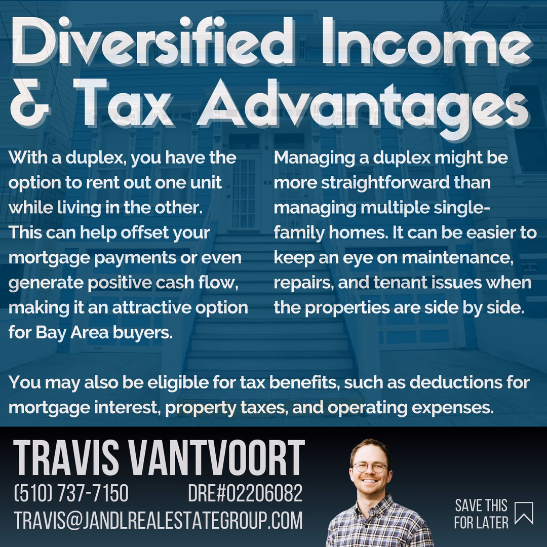 Find Financial Freedom with Duplex Living! 
Embrace the 'House Hacking' trend—where folks turn their homes into income-generating assets. From rental income to mortgage perks, discover the keys to a brighter financial future. Let me show you the duplex advantage!

#BayAreaRealEstate #PersonalFinance #HouseHacks #CostOfLiving