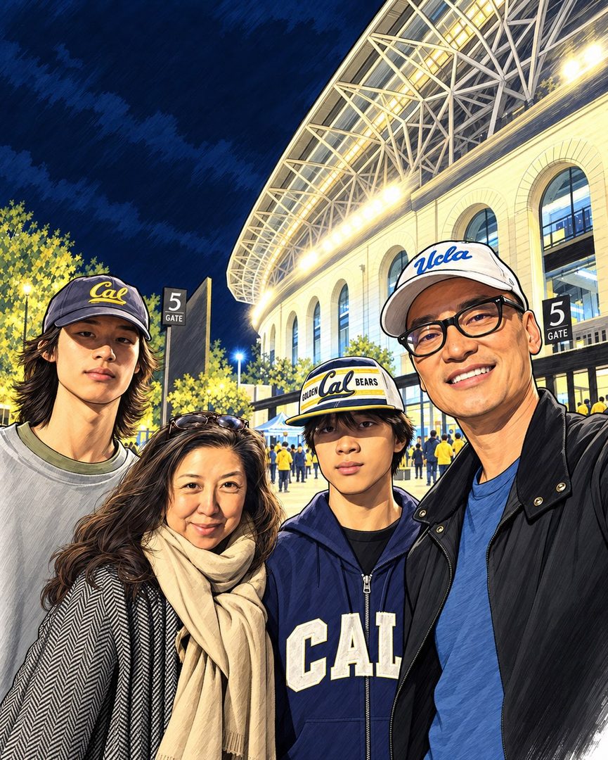 There was a time when the challenge was getting everyone dressed and out the door.

Now the challenge is getting everyone’s schedules to line up.

The kids are older, life is moving faster, and nights like this don’t happen as often as they used to. That made this UCLA–Cal game feel like more than just football.

We had two sides represented, plenty of friendly trash talk, and one family enjoying a night together. 🏈😂

The scoreboard will eventually be forgotten. This picture won’t.

These are the moments I’m learning not to take for granted. 💙💛

#FamilyFirst #UCLAvsCal #CollegeFootball #FamilyMemories #GameDay