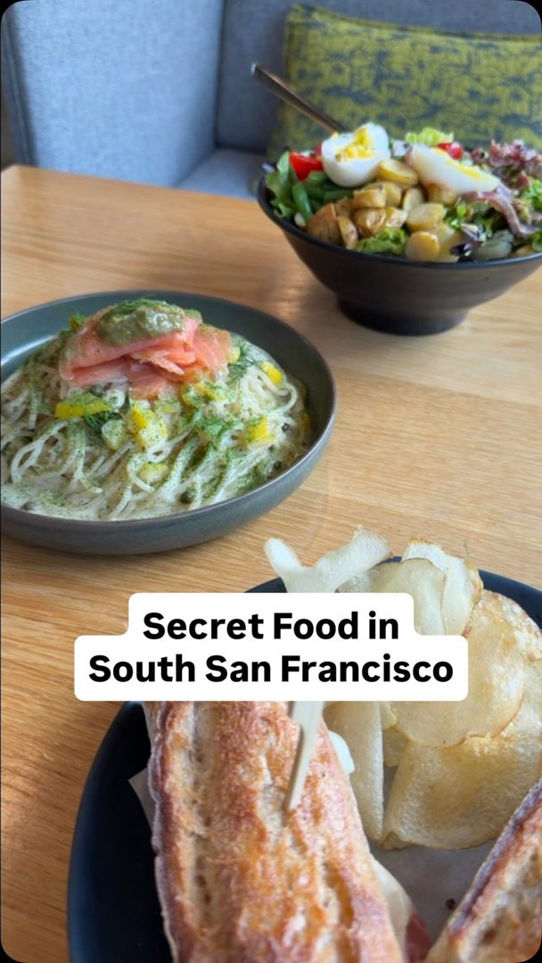 Hidden within the Biotech capital of the world (South San Francisco), between new buildings and scientific innovation is Omakase World Market. 

A new take on elevated food hall and a place to spend or waste time, depending on how your day is going. 

Think corporate cafeteria, but company agnostic, so you might even find a new connection just having lunch. 

We stopped by because we were excited to eat food by Geoffrey Raby again, who opened and ran @cuisinett for 12 years in San Carlos. 

You don’t have to work here to visit, just 10 mins from Millbrae, San Bruno, Burlingame, Brisbane and of course, South San Francisco. Just make sure to come between 11-2pm when all the eateries are open. 

@omakaseworldmarket