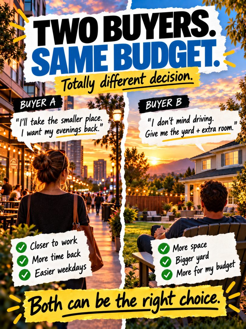More space or more time?
That’s one of the biggest tradeoffs South Bay home buyers have to make.
Living closer to work can mean a shorter commute, easier weekdays, and more time back in your day — but often at the cost of space.
Moving farther out can give you a bigger home, bigger yard, and more for your budget — but the commute becomes part of the decision too.
When buying a home in the South Bay, I always think the lifestyle matters just as much as the house itself.
Because a commute that feels manageable on a weekend can feel very different during Tuesday rush hour.
So I’m curious:
A — shorter commute + less space
B — longer commute + more space
Which one are you choosing?
Send this to the person you’d have to agree with before buying.
#SouthBayRealEstate #SanJoseRealEstate #SanJoseHomes #SouthBayHomes #BayAreaRealEstate #BayAreaHomeBuyer #SanJoseRealtor #SouthBayRealtor #HomeBuyingTips #BayAreaHomes #SiliconValleyRealEstate #SiliconValleyHomes #SanJoseLiving #SouthBayLiving #BayAreaLiving

