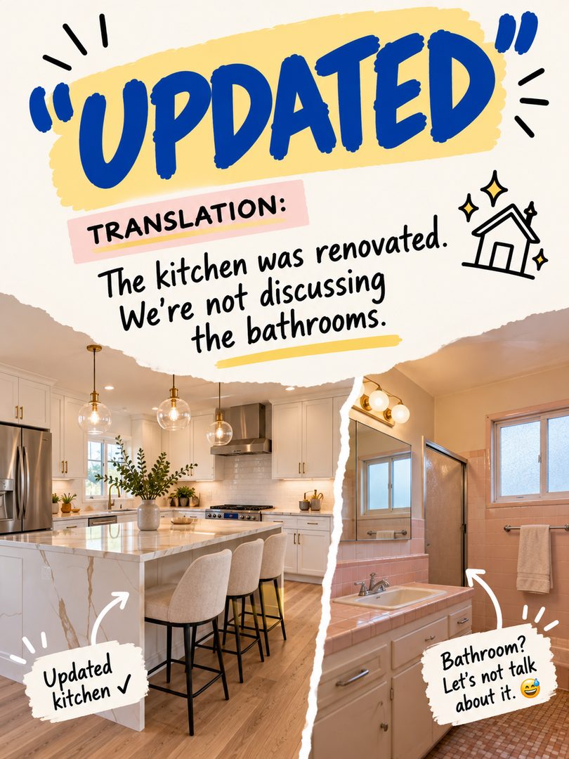 San Jose real estate listings definitely have their own language 😂
“Cozy.”
“Lots of potential.”
“Updated.”
“Minutes from everything.”
After you look at enough Bay Area homes, you start learning what some of these phrases might actually mean.
Of course, every home is different — but this is your reminder to look past the listing description and pay attention to the layout, condition, permits, updates, lot, and what would actually work for your lifestyle.
Sometimes the right home just needs a little imagination… and sometimes “cozy” really does mean cozy.
Which real estate listing phrase makes you suspicious every time? 👀
Send this to your Bay Area home-search partner.