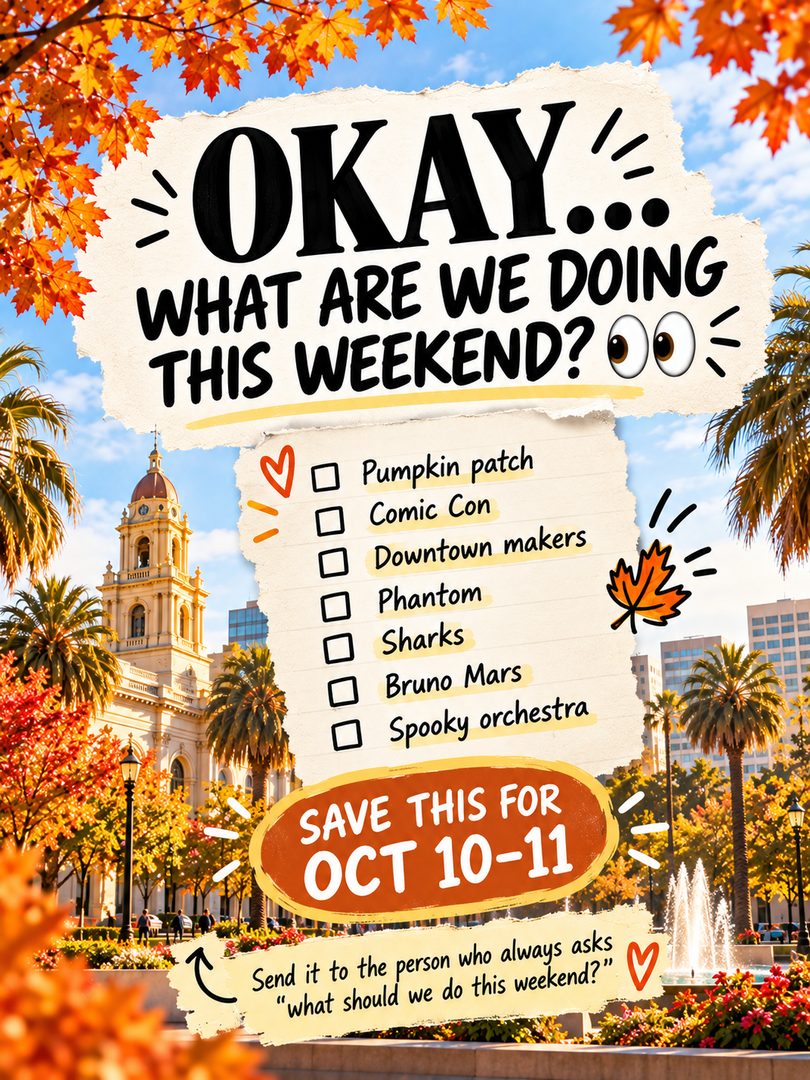 Looking for things to do in San Jose this weekend? 🍂
Here are 7 events happening around San Jose + the South Bay on Oct. 10–11, from pumpkin patches and Comic Con to Sharks hockey, live music, theater, and a spooky Halloween orchestra concert.
Whether you’re planning a family day, date night, or just need weekend plans, save this guide so you don’t have to search later.
Which one are you picking this weekend? 👀
📍 San Jose
📍 Santa Clara
📍 Willow Glen
📍 Downtown San Jose
Save this post + send it to the friend who always asks, “What should we do this weekend?”
#SanJose #SanJoseEvents #SanJoseWeekend #ThingsToDoInSanJose #SouthBayEvents #SouthBayCA #SanJoseCalifornia #DowntownSanJose #SantaClaraCA #WillowGlen #BayAreaEvents #BayAreaWeekend #ThingsToDoInTheBayArea #SanJoseRealtor #SouthBayLiving
