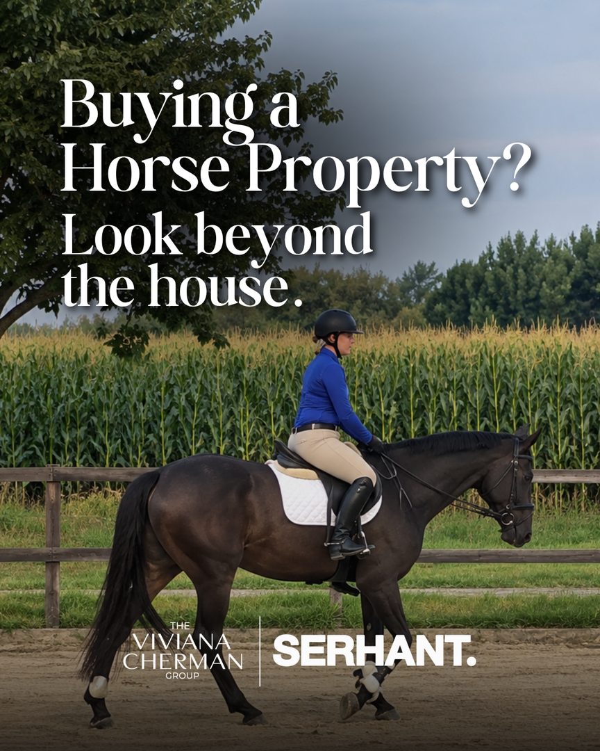 A beautiful barn can get your attention, but these are the details I’m looking at on a horse property: trailer access, water, drainage, barn flow, and how the arena sits on the property.
After 40+ years in the Hunter/Jumper world, I know the little things can become very big things once you’re actually living there.
Buy the property for the way you keep horses, not just the way it photographs.
Save this for your next horse-property tour.