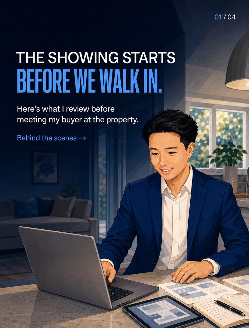 Most showings start before I meet my buyer at the house. 🏠

I review disclosures, inspections, permit information, and recent sales so we know what deserves a closer look.

Save this for your next home tour. What would you want your agent to review first?

Linh Tran
📱 510.777.6976
📧 Linh@fastagents.com
🏆 #TeamFast | eXp Realty