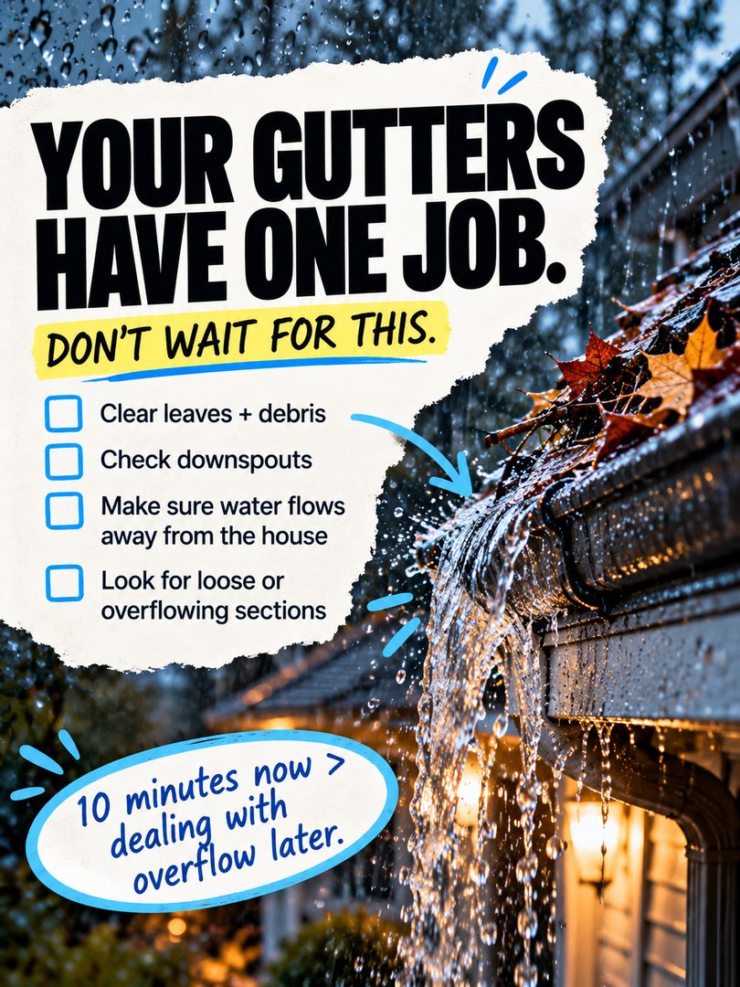 San Jose homeowners: don’t wait until the rain starts to think about drainage. ☔️
Before the next storm, take 15 minutes to walk around your home and check the things that can turn into bigger problems fast: clogged drains, gutters full of leaves, downspouts sending water toward the foundation, low spots where water collects, and outdoor items sitting where they could get soaked.
If your garage, driveway, or entry has had water intrusion before, it’s also worth planning your sandbag or barrier setup early instead of scrambling once the rain is already here.
A little prep now can save you a much bigger headache later.
Save this San Jose rain-prep checklist for the next storm.
#SanJose #SanJoseRealEstate #SanJoseHomeowners #BayAreaRealEstate #BayAreaHomeowners #HomeMaintenance #RainPrep #StormPrep #HomeownerTips #SouthBayRealEstate #CaliforniaHomes #SanJoseHomes
