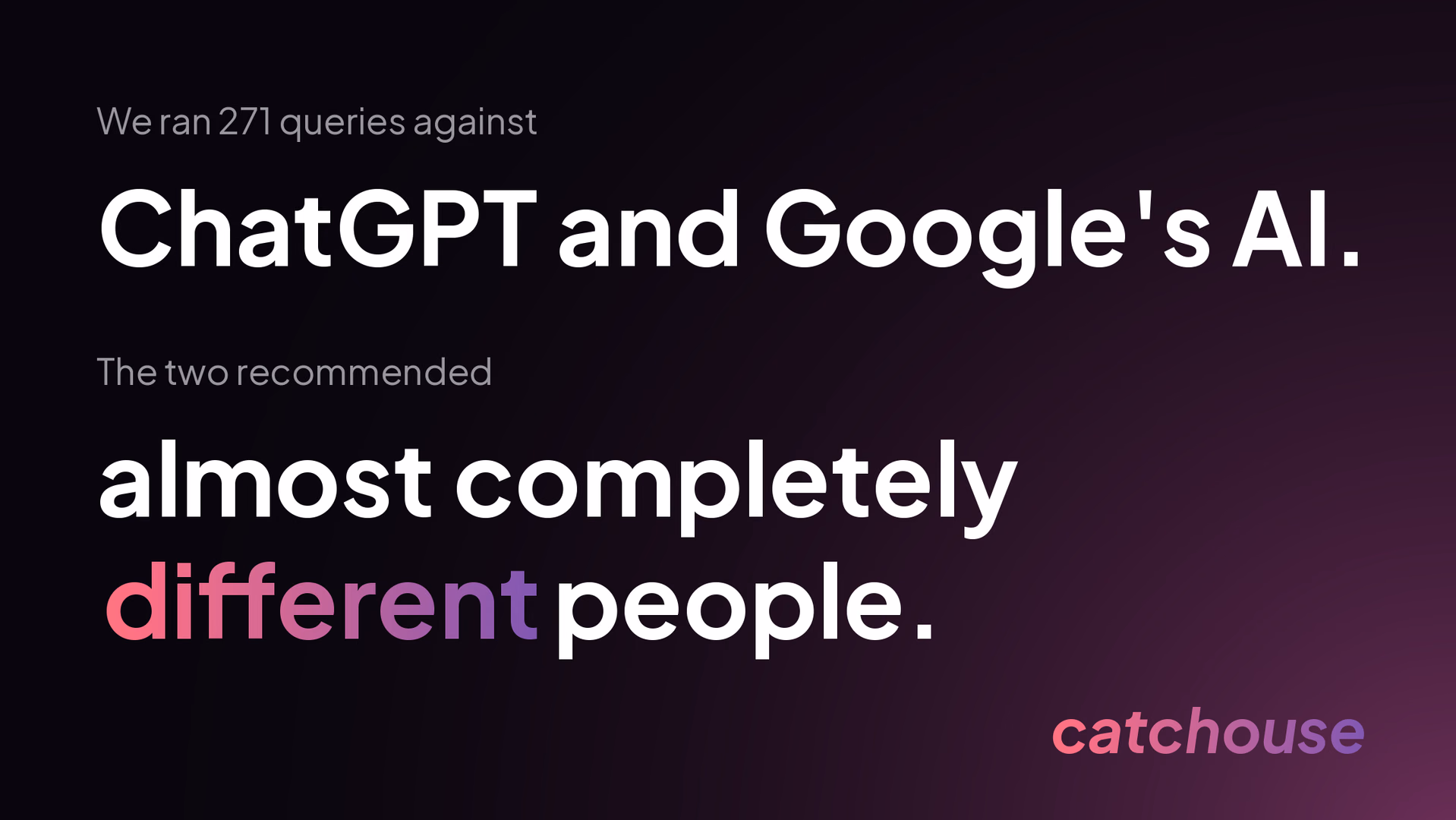 We Ran 271 Queries Against ChatGPT and Google's AI: The Two Recommended Almost Completely Different People