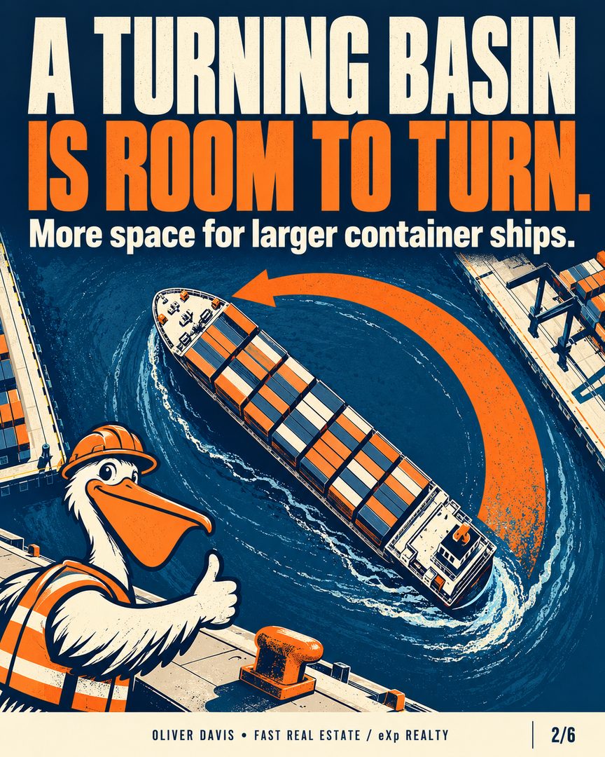 Oakland’s biggest ships need room to turn. 🚢
The Port of Oakland and the Army Corps of Engineers signed a design agreement on August 27, 2026, advancing the turning-basins project. The goal: more maneuvering room for larger container ships.
That’s an important milestone. It isn’t completed construction—and it doesn’t tell us what any particular Oakland home is worth.
For nearby owners and rental-property buyers, my watch list is practical: construction timing, access, environmental updates, and the details of the specific property.
My view: evaluate the home and its fundamentals before assuming a big infrastructure project means a price boost.
Save this as your waterfront-project checklist. Follow for clear East Bay housing updates.
Conceptual illustrations; not project renderings.
Oliver Davis • French-American real estate agent
Fast Real Estate / eXp Realty • DRE #01996487
English + français
#OaklandRealEstate #PortOfOakland #OaklandHomeowners #EastBayRealEstate #RentalProperty