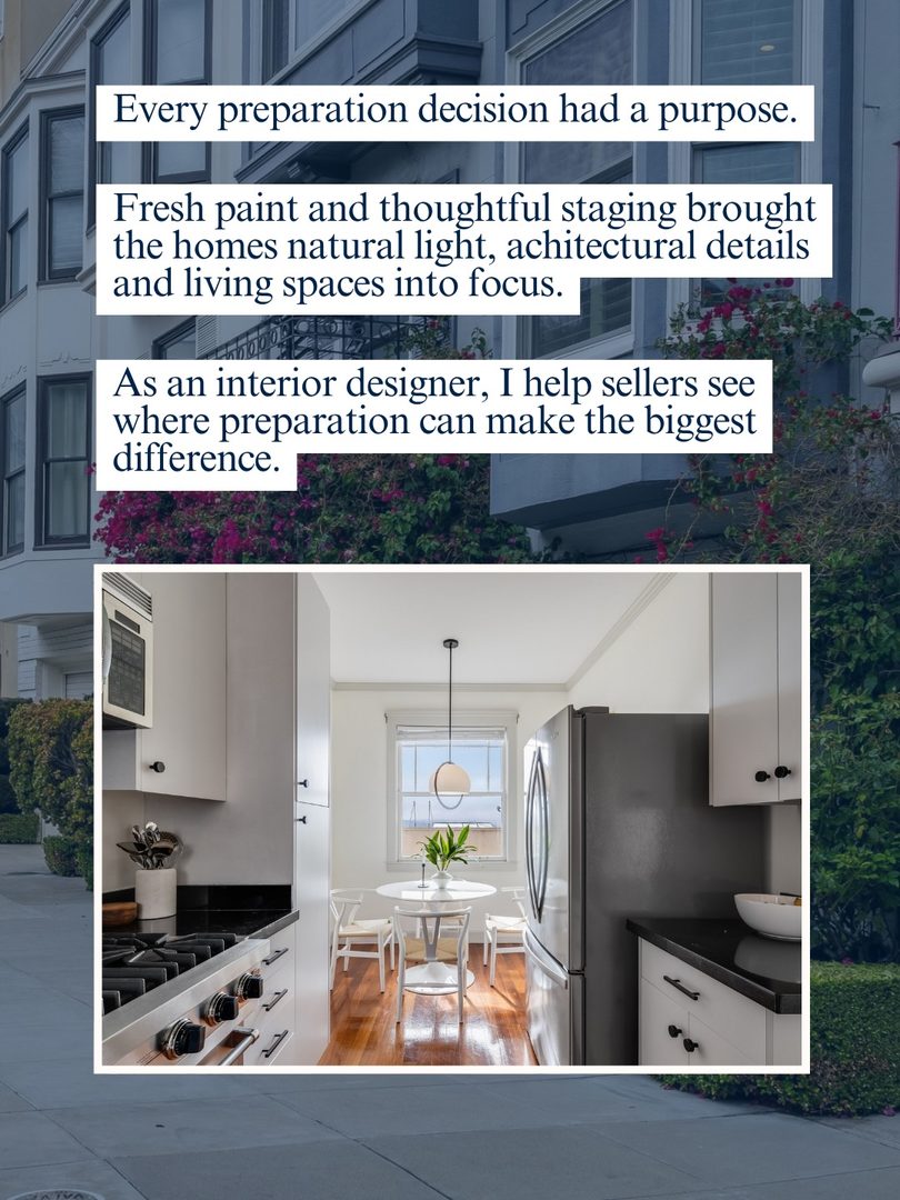 Before a buyer ever walked through the door, we were thinking about what would make them want to call this Russian Hill condo home.
At SERHANT., we research three likely buyer profiles for each property: what they value, what they’re searching for, and which features would make the home stand out to them.
That research helps guide the preparation, staging, photography, video, and story we tell.
For this home, fresh paint and thoughtful staging brought the natural light and architectural details into focus. Paired with strategic pricing and a clear marketing plan, we launched with purpose.
The result:
✨ Sold for $1,720,000
✨ $525,000 over asking
✨ 7 days on market
✨ One preemptive offer
My clients trusted me with two Russian Hill condos, and helping them achieve their goals was the most rewarding part.
Thinking about selling your San Francisco home? Comment START and let’s talk about how we’d prepare, position, and market your property. #sanfranciscorealestate #sfrealestatemarket #sfhomesales
