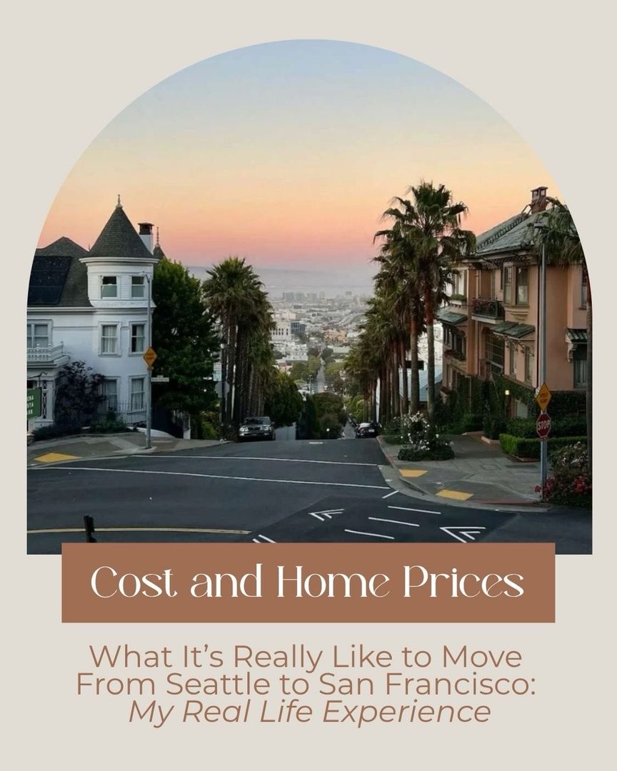 🏙️🏡 What are the cost differences between living in Seattle and San Francisco? 

When my husband Jacob received a job offer in San Francisco that was too good to pass up, we decided to rent an apartment there and begin traveling between the two cities. We had always wanted to experience living in another city, and this felt like the right opportunity to try it.

So we rented an apartment in SF, and after a couple of years dividing our time between Seattle and SF, we now live in San Francisco full time. 

If you’re a Seattleite but contemplating a move to San Francisco, I’m here to share some real talk and my personal perspective on what it’s like to relocate! 

Here are a few quick facts: 

🔎 In May 2026, homes in San Francisco cost roughly twice as much as homes in Seattle. 

🔎 In May 2026, the average sale price in San Francisco was $2,216,773, compared with $1,065,000 in Seattle, based on SFAR MLS and NWMLS data. 

🔎 As of June 2026, a 2-bedroom condo rents for about $4,800 to $5,100 a month in San Francisco and $2,800 to $3,260 in Seattle, according to Apartments.com (http://apartments.com/).

You can read my entire blog post about moving from Seattle to SF on my website BridgeandSound.com (follow my link in bio!)

I spent years as a top-producing agent in Seattle before relocating to San Francisco myself. Now I do both—I help buyers and sellers in San Francisco, and connect relocating clients with the best agents across the country. If you’re making a move, I’d love to be in your corner from day one. 

San Francisco Real Estate Agent Amber Arnall is a licensed real estate broker with Corcoran Icon Properties in San Francisco DRE # 02275788. Amber is also a Referral Agent with CBR Referral Network. 

📲 Amber Arnall
(253) 579-6706
amber.arnall@corcoranicon.com