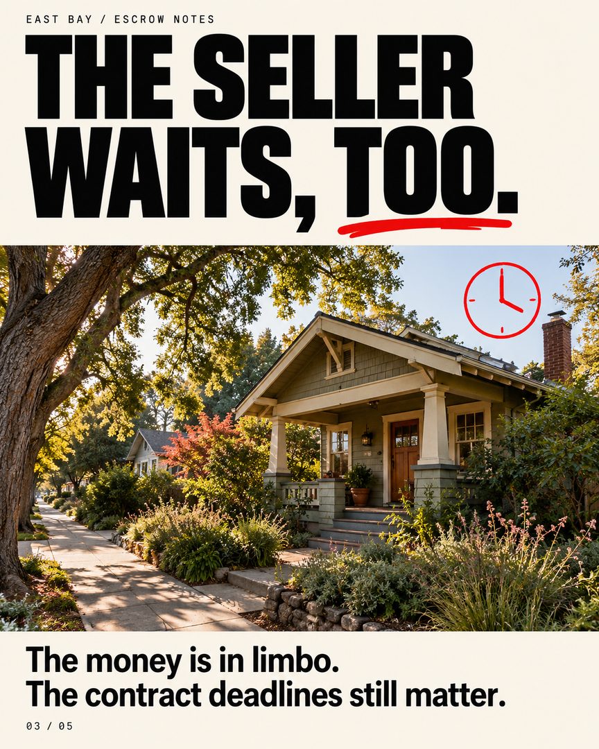 The fastest way to stall a clean escrow isn't the inspection or the appraisal. It's a bank transfer sent the wrong way. 💭
This happened to me this week. My buyer went to fund their earnest money deposit, roughly 3% of the purchase price, and sent it as an ACH instead of a wire. Escrow doesn't accept ACH, so the funds are being returned to their bank. That's about three days of money in motion doing nothing, and then they get to start over.
Nobody did anything careless here. They used the transfer type they use for everything else in their life, because most people have no reason to know the difference. A wire moves same day if it goes in before the bank's cutoff, which on the West Coast tends to be around 2pm. ACH takes days, and escrow won't take it regardless.
The part I want sellers to sit with is who actually absorbs that delay. It isn't only the buyer. It's the seller watching a contingency clock while everyone waits on a bank to unwind a transfer. 🏡 So I've started walking buyers through the funding step out loud before they ever open their banking app, and I ask them to call the escrow officer and verbally confirm the wiring instructions every single time. Wire fraud attempts are up, and the fake emails are convincing enough that a phone call is the only reliable defense left.
Worth saving for the next time you're in escrow. And if you're a homeowner thinking about listing and you want to understand where transactions actually go sideways, I'm happy to talk it through — 628-259-8398.
Oliver Davis · Fast Real Estate / eXp Realty
📞 628-259-8398 | oliver@soldbyod.com | @oliverdavisreal estate agent

#eastbayrealestate #berkeleyrealestate #oaklandrealestate #escrowtips #wirefraud #homesellertips #realestateadvice #bayareahomes