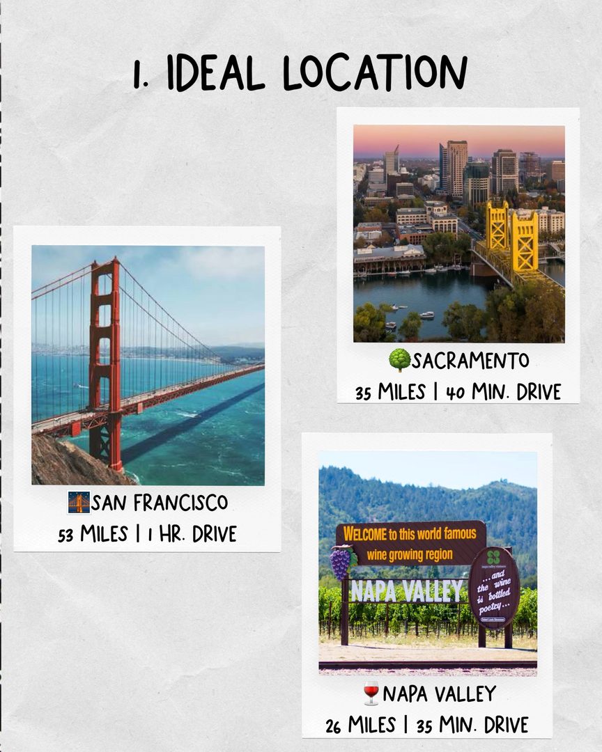 The 5 Why’s: Vacaville, CA
Thinking about visiting or moving to Vacaville? Here are five reasons this growing Solano County city continues to attract new residents and visitors alike.
1. 📍 Ideal Location
Located between Sacramento, Napa Valley, and the Bay Area, Vacaville makes day trips and commutes easy while still offering a quieter place to call home.
2. 🛍️ Shopping Hub
Whether you’re making a Costco run, shopping the Vacaville Premium Outlets, or exploring Nut Tree Plaza, Vacaville offers a great mix of big-name retailers and local favorites.
3. 🍜 Local Food Scene
Whether you’re craving sushi, Thai, Indian, Filipino fusion, or a great local coffee shop, Vacaville offers a diverse mix of locally loved restaurants and cafés.
4. 🌿 Outdoor Lifestyle
Enjoy miles of hiking trails, regional parks, dog parks, golf, playgrounds, and open space that make it easy to stay active and enjoy Northern California’s weather.
5. 🏡 Housing Options
Vacaville offers a variety of homes, including historic properties, established neighborhoods, and new construction communities with options for a wide range of budgets.
•
•
•
Lord Vang Nunez | REALTOR®
DRE 02105268 | Dream Real Estate Group
(707) 386-0362 | lord@dreamreal.io