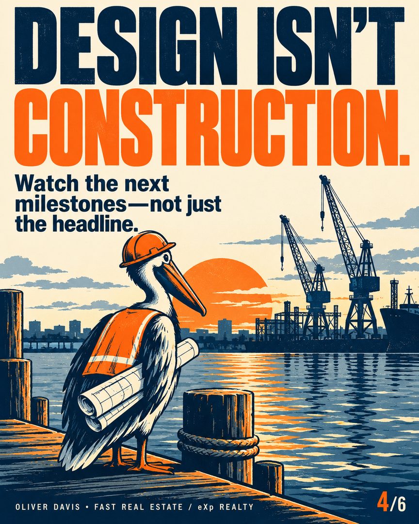 Oakland’s biggest ships need room to turn. 🚢
The Port of Oakland and the Army Corps of Engineers signed a design agreement on August 27, 2026, advancing the turning-basins project. The goal: more maneuvering room for larger container ships.
That’s an important milestone. It isn’t completed construction—and it doesn’t tell us what any particular Oakland home is worth.
For nearby owners and rental-property buyers, my watch list is practical: construction timing, access, environmental updates, and the details of the specific property.
My view: evaluate the home and its fundamentals before assuming a big infrastructure project means a price boost.
Save this as your waterfront-project checklist. Follow for clear East Bay housing updates.
Conceptual illustrations; not project renderings.
Oliver Davis • French-American real estate agent
Fast Real Estate / eXp Realty • DRE #01996487
English + français
#OaklandRealEstate #PortOfOakland #OaklandHomeowners #EastBayRealEstate #RentalProperty