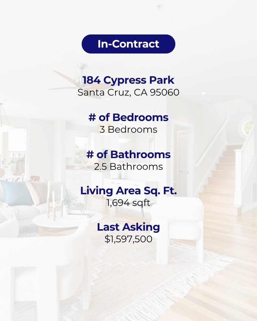 This week? Absolute fire!🔥 
TWO homes in contract and we are buzzing! ✨
Swipe ⬅️ to get the property details
🌊 First up: a dreamy ocean-view home in Seacliff with beach access practically in the backyard! 🌊 Next: a gorgeous ocean-view property on the Upper West Side, ideally situated near UCSC
Two amazing clients, two incredible homes, one very happy team. 🎉 We love weeks like this!
Huge congrats to our clients — so pumped for what’s next for you both! 🏡💙

360 Real Estate Professionals
SERHANT
DRE 02440323

#SantaCruzRealEstate #InContract #Seacliff #UpperWestSide