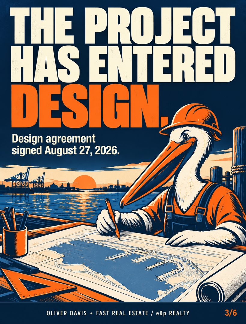 Oakland’s biggest ships need room to turn. 🚢
The Port of Oakland and the Army Corps of Engineers signed a design agreement on August 27, 2026, advancing the turning-basins project. The goal: more maneuvering room for larger container ships.
That’s an important milestone. It isn’t completed construction—and it doesn’t tell us what any particular Oakland home is worth.
For nearby owners and rental-property buyers, my watch list is practical: construction timing, access, environmental updates, and the details of the specific property.
My view: evaluate the home and its fundamentals before assuming a big infrastructure project means a price boost.
Save this as your waterfront-project checklist. Follow for clear East Bay housing updates.
Conceptual illustrations; not project renderings.
Oliver Davis • French-American real estate agent
Fast Real Estate / eXp Realty • DRE #01996487
English + français
#OaklandRealEstate #PortOfOakland #OaklandHomeowners #EastBayRealEstate #RentalProperty