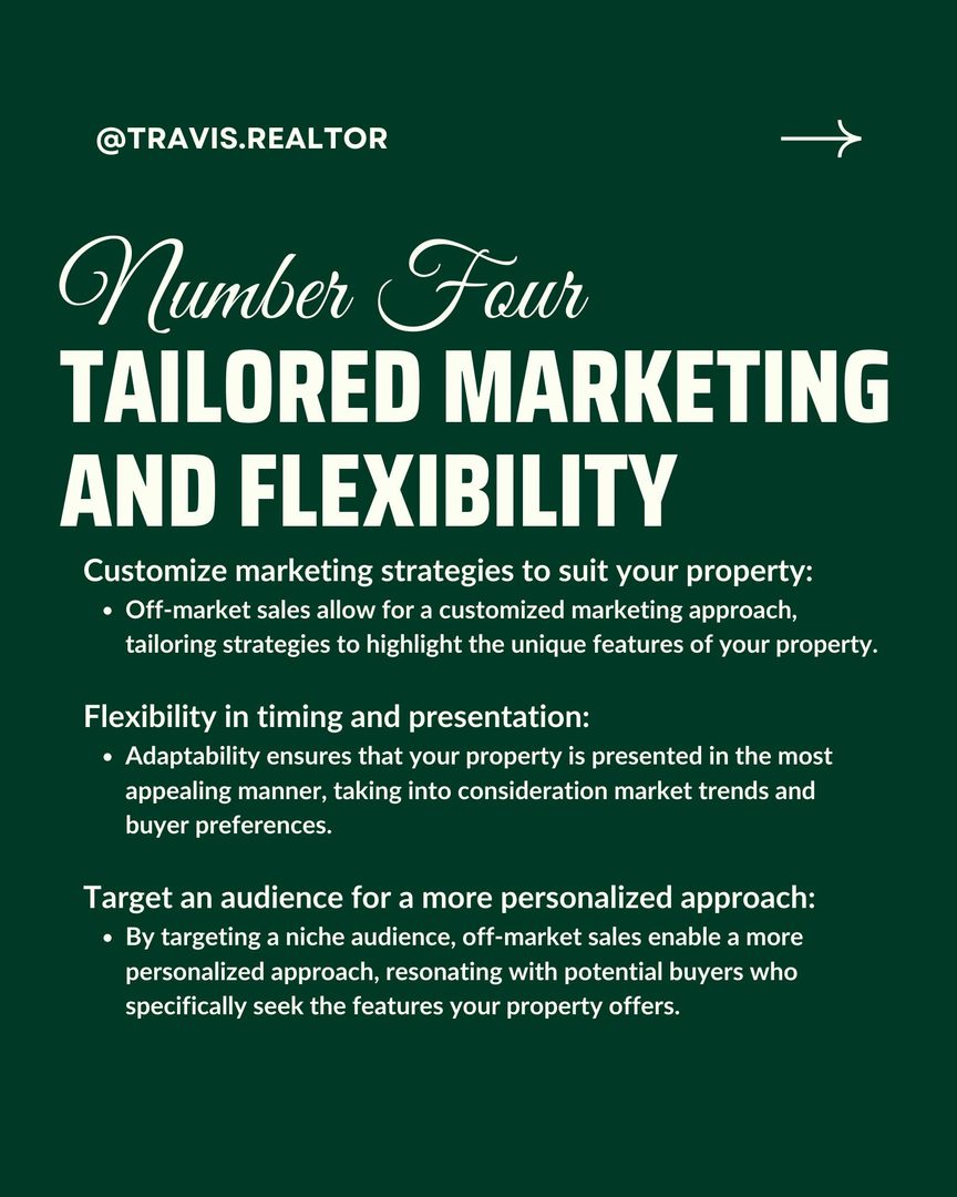 Learn an approach to a discreet and efficient home sale. 
Explore off-market listings for exclusive access, privacy control, and a tailored selling experience. 
Connect with me, Travis, your expert in off-market transactions and the art of selling homes with utmost privacy. 

#OffMarketAdvantage #BayAreaRealEstate #SellMyHouse