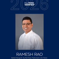 Proud to be recognized as a 2026 RealTrends Verified Ranked Agent. RealTrends is one of the real estate industry's most respected ranking organizations, recognizing agents whose sales performance ranks among the best in the country. Thank you to my clients, referral partners, and colleagues for making this achievement possible.