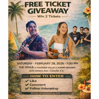 Hawaiian Reggae concert in Sacramento! Free ticket giveaway!