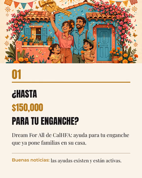 ¿Sabías que California tiene ayudas para tu enganche de hasta $150,000? 🏡

El programa Dream For All de CalHFA ayuda con hasta el 20% del precio de la casa (máx. $150,000), sin pagos mensuales — se devuelve al vender o refinanciar. La ronda 2026 ya entregó sus vouchers y hay 1,000-1,500 familias comprando con ellos ahora mismo.

Y hay más: programas como WISH (match 4-a-1, hasta $32,000+) y MDPA (hasta $50,000) del FHLBank San Francisco también ayudan con el enganche.

Cada programa tiene sus reglas, así que revisemos junt@s cuál podría aplicarte. Escríbeme «dream» y lo vemos en tu caso 💛

Fuentes: CalHFA, boletín del programa n.º 2026-04, 21 mayo 2026; FHLBank San Francisco, 2026.

#RealEstateLatina #PrimerComprador #Enganche #EastBay #TuAgenteDeConfianza