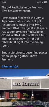 The old red lobster restaurant in Fremont has a new owner! Shabu-shabu, a hot pot and Japanese cuisine restaurant is moving in after a complete remodel. Red lobster in Fremont closed 2 years ago! Check back for opening details! 