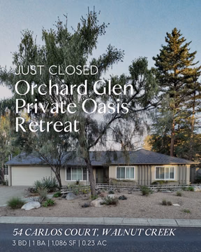 🏡 Just Closed | Orchard Glen, Walnut Creek
Sold at $1,150,000.

This one had it all! Vaulted wood beam ceilings, a marble fireplace, a private pool, and a private garden oasis.

Tucked into the Orchard Glen neighborhood of Walnut Creek, just steps from Larkey Park and top-rated schools.

Homes like this don’t come to market often, and when they do, they move quickly! Congrats to my clients on securing this beautiful home! 🙌

Curious what your Walnut Creek home could fetch in today’s market?

DM me or visit the link in bio.

Steven Potts // DRE #02215986
✉️ steven.potts@compass.com
🤙 925-444-0377

#pottsrealestate #walnutcreekrealestate #walnutcreekREALTOR® #02215986