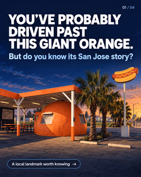 You may have driven past this giant orange without knowing how much San Jose history it holds. 🍊

Mark’s Hot Dogs began serving San Jose in 1936 and moved into the Giant Orange roadside stand in 1947. Today, it remains a recognizable piece of East San Jose history.

Have you eaten here, or have you only driven past it?

—

Linh Tran
📱 510.777.6976
📧 Linh@fastagents.com
🏆 #TeamFast | eXp Realty
